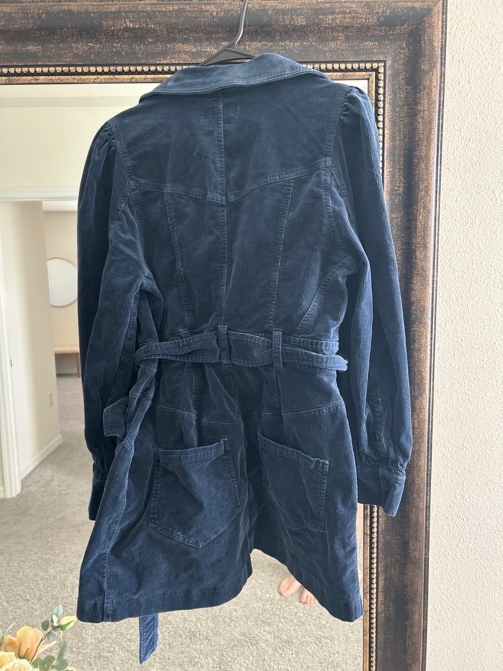 Marissa Webb Indigo Blue Corduroy Button Up Dress - Picture 5 of 11